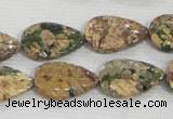 CFG824 12.5 inches 15*20mm carved leaf ocean stone beads wholesale