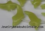 CFG854 Top-drilled 12*25mm carved animal yellow jade beads