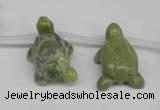 CFG866 Top-drilled 18*27mm carved animal olive jade gemstone beads