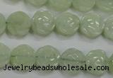 CFG883 15.5 inches 12mm carved flower New jade gemstone beads