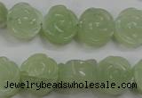 CFG886 15.5 inches 14mm carved flower New jade gemstone beads