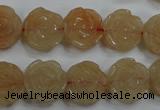 CFG888 15.5 inches 14mm carved flower red aventurine beads