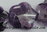 CFG914 15.5 inches 32*33mm faceted & carved flower dogtooth amethyst beads