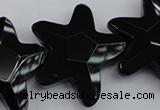 CFG954 15.5 inches 30*33mm faceted & carved star black agate beads