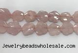 CFG978 15.5 inches 33*33mm carved flower rose quartz beads