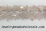 CFG983 15.5 inches 33*33mm carved star rose quartz beads