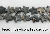 CFG984 15.5 inches 33*33mm carved star eagle eye jasper beads