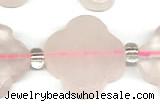 CFG990 15 inches 16mm - 17mm carved flower rose quartz beads