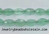 CFL102 15.5 inches 8*12mm faceted rice natural green fluorite beads