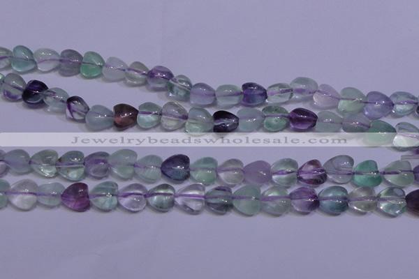 CFL1051 15 inches 8*8mm heart natural fluorite gemstone beads