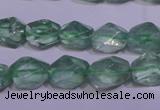 CFL1082 15 inches 9*12mm faceted nuggets green fluorite beads