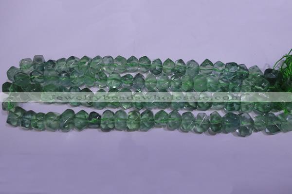 CFL1085 15 inches 9*12mm faceted nuggets green fluorite beads