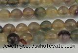 CFL1112 15.5 inches 8mm faceted round yellow fluorite gemstone beads