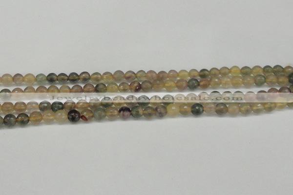 CFL1112 15.5 inches 8mm faceted round yellow fluorite gemstone beads