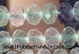 CFL1142 15.5 inches 4*6mm faceted rondelle fluorite gemstone beads