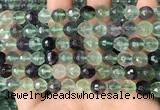 CLF1156 15.5 inches 8mm faceetd round fluorite gemstone beads