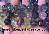 CLF1159 15.5 inches 14mm faceetd round fluorite gemstone beads