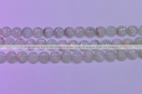 CFL1209 15.5 inches 12mm flat round green fluorite gemstone beads