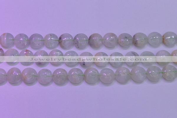 CFL1210 15.5 inches 14mm flat round green fluorite gemstone beads