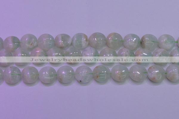 CFL1211 15.5 inches 16mm flat round green fluorite gemstone beads