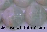 CFL1214 15.5 inches 25mm flat round green fluorite gemstone beads