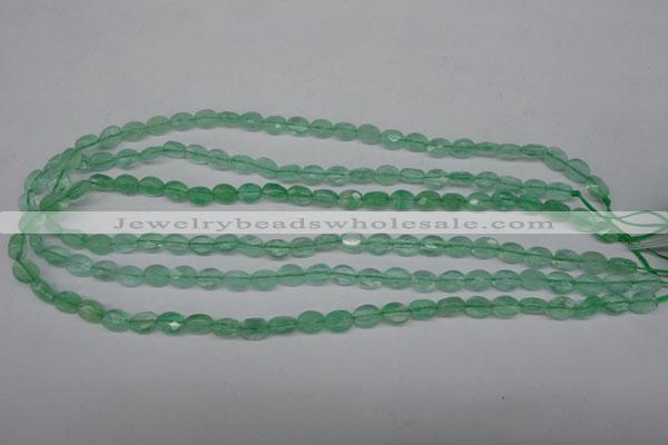 CFL122 15.5 inches 6*8mm faceted oval green fluorite beads