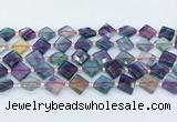 CFL1230 15.5 inches 12mm faceted diamond fluorite beads