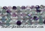 CFL1233 15.5 inches 10mm faceted square fluorite beads