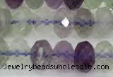 CFL1239 15 inches 4*6mm faceted rondelle fluorite gemstone beads