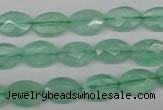 CFL124 15.5 inches 8*12mm faceted oval green fluorite beads