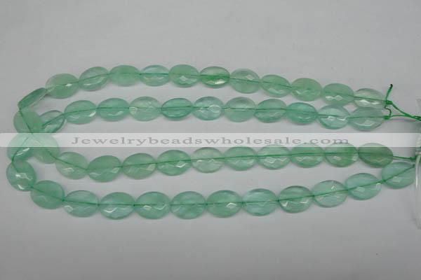 CFL125 15.5 inches 12*16mm faceted oval green fluorite beads