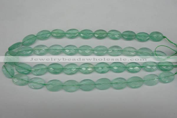 CFL126 15.5 inches 13*18mm faceted oval green fluorite beads