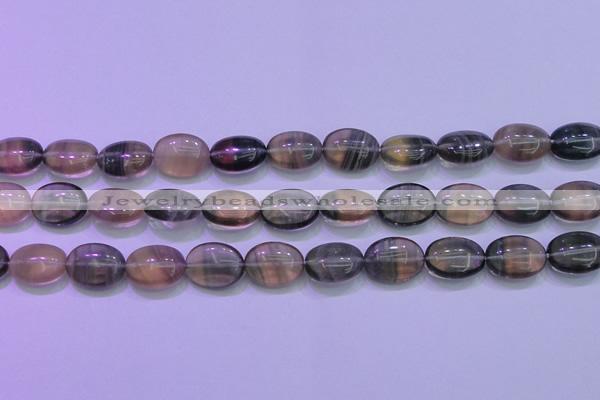 CFL1341 15.5 inches 12*16mm oval purple fluorite gemstone beads