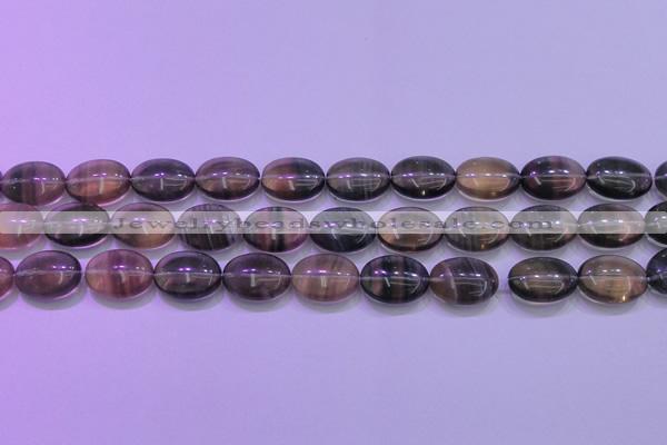 CFL1342 15.5 inches 13*18mm oval purple fluorite gemstone beads