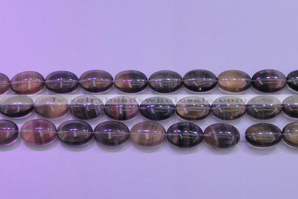 CFL1344 15.5 inches 18*25mm oval purple fluorite gemstone beads