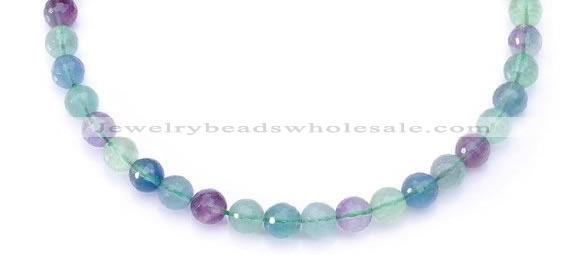 CFL14 16 inch A- grade 10mm faceted round natural fluorite beads