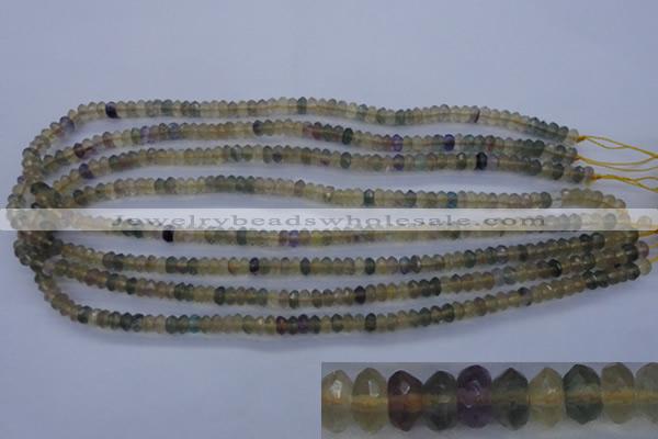 CFL140 15.5 inches 3*6mm faceted rondelle yellow fluorite beads