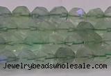 CFL1401 15.5 inches 6mm faceted nuggets green fluorite beads