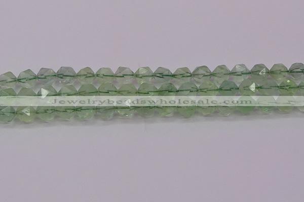 CFL1404 15.5 inches 12mm faceted nuggets green fluorite beads