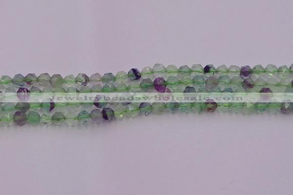 CFL1406 15.5 inches 6mm faceted nuggets fluorite gemstone beads