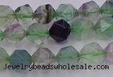 CFL1407 15.5 inches 8mm faceted nuggets fluorite gemstone beads