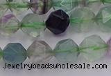 CFL1408 15.5 inches 10mm faceted nuggets fluorite gemstone beads