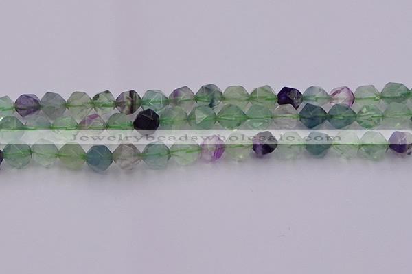 CFL1409 15.5 inches 12mm faceted nuggets fluorite gemstone beads