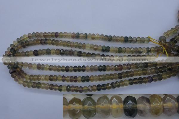 CFL141 15.5 inches 5*8mm faceted rondelle yellow fluorite beads