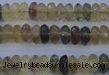 CFL142 15.5 inches 5*10mm faceted rondelle yellow fluorite beads