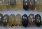 CFL144 15.5 inches 10*20mm faceted rondelle yellow fluorite beads