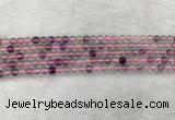 CFL1480 15.5 inches 4mm round rainbow fluorite gemstone beads