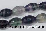 CFL158 15.5 inches 10*15mm rice natural fluorite gemstone beads