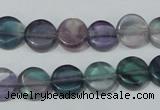 CFL163 15.5 inches 12mm coin natural fluorite beads wholesale