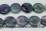 CFL164 15.5 inches 14mm coin natural fluorite beads wholesale